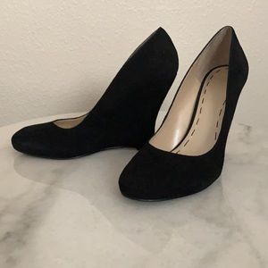 Black Suede Wedge Pumps by Nine West